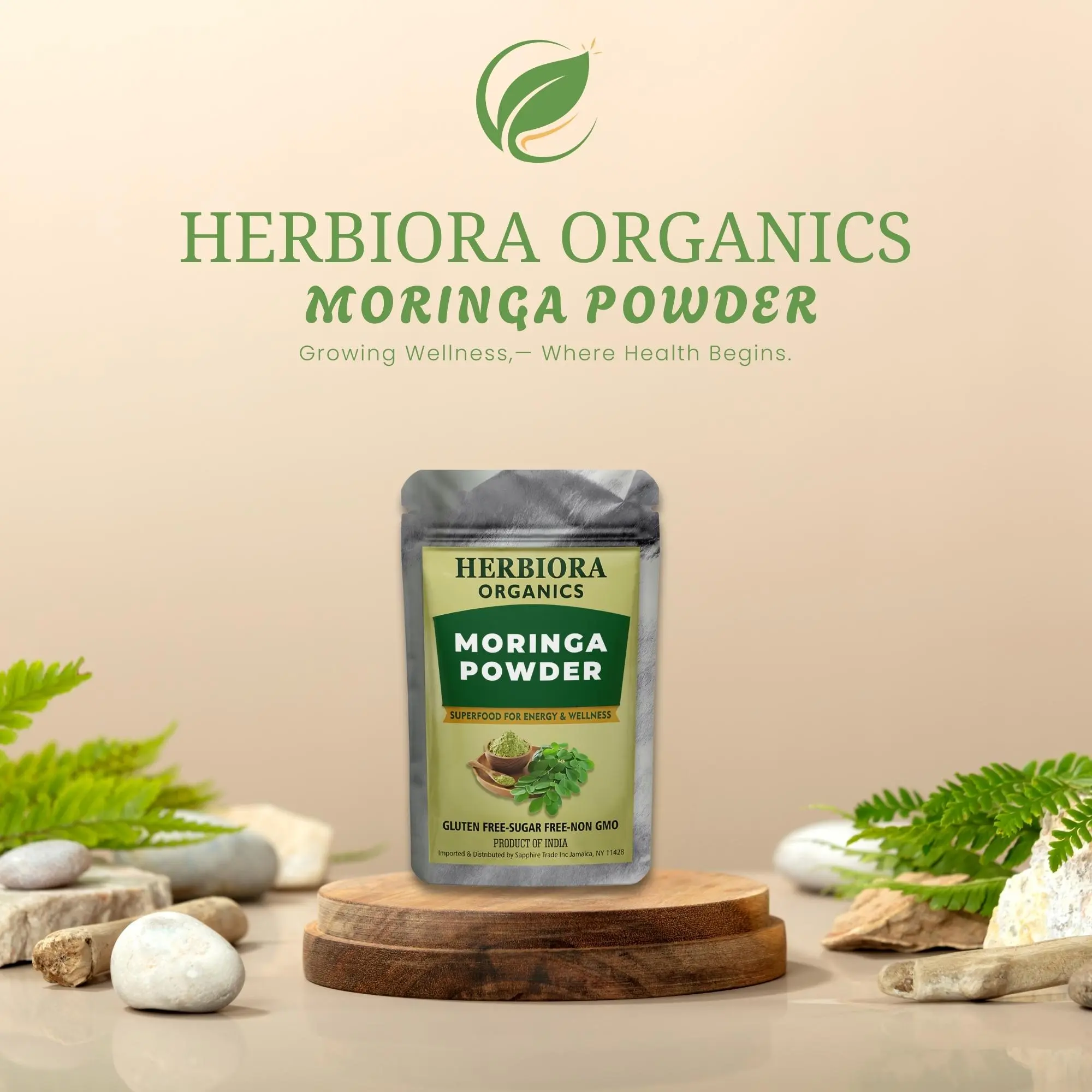 100% Organic Moringa Leaf Powder 100g – USDA Certified Natural Superfood for Tea, Smoothies, Detox, Energy & Immune Support