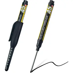 2 count black Long Nib Deep Hole Marker Pen - 45mm Extra-Length Tip for  Marking, Refillable Water-Resistant Construction Marker, Heavy-Duty Carpenter Pen for Woodworking & Plumbing