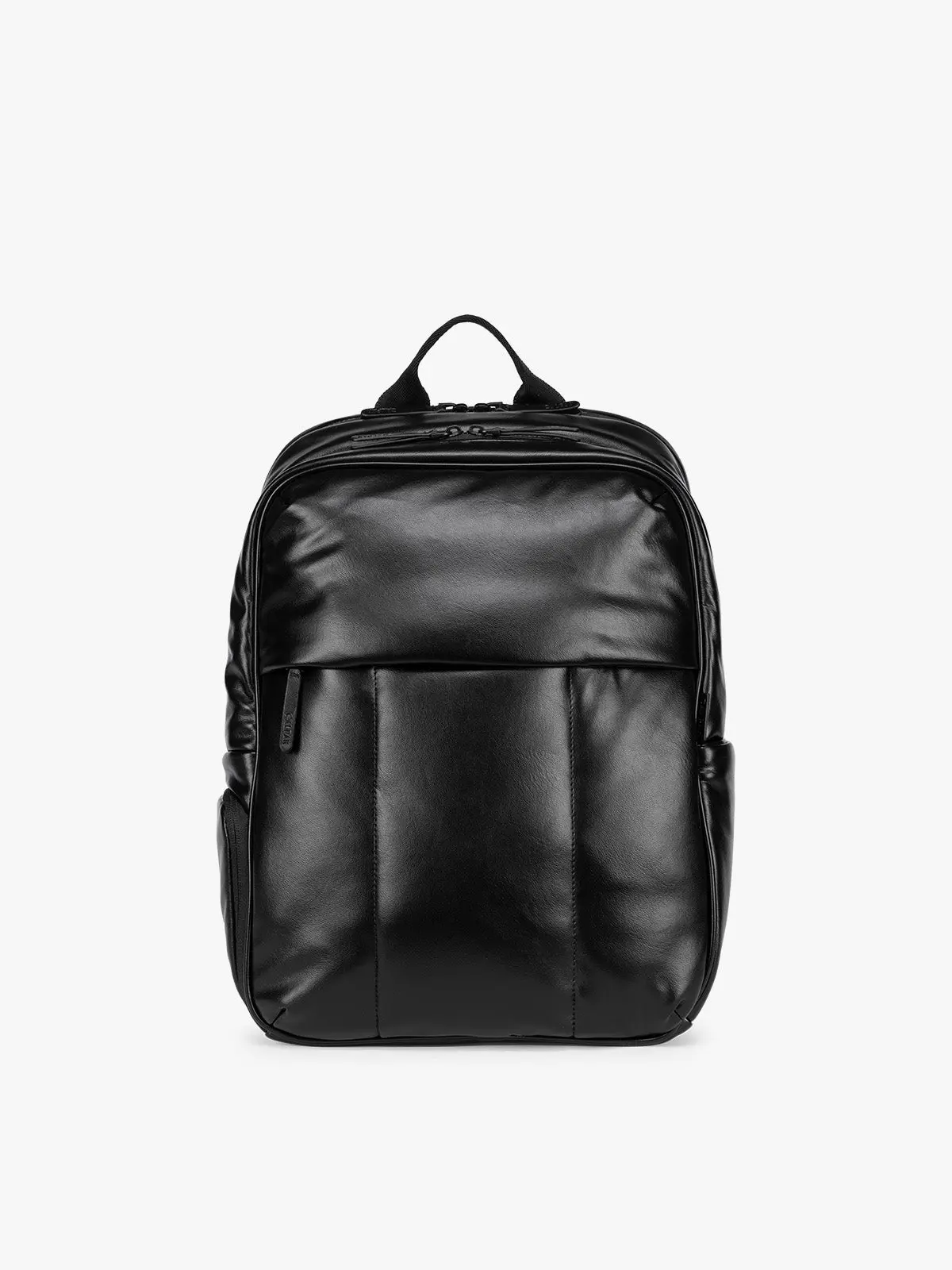 CALPAK Luka 15-in Vegan Leather Laptop Backpack, Clean Lines Design, Daily Use Functional Bag with Durable Zipper