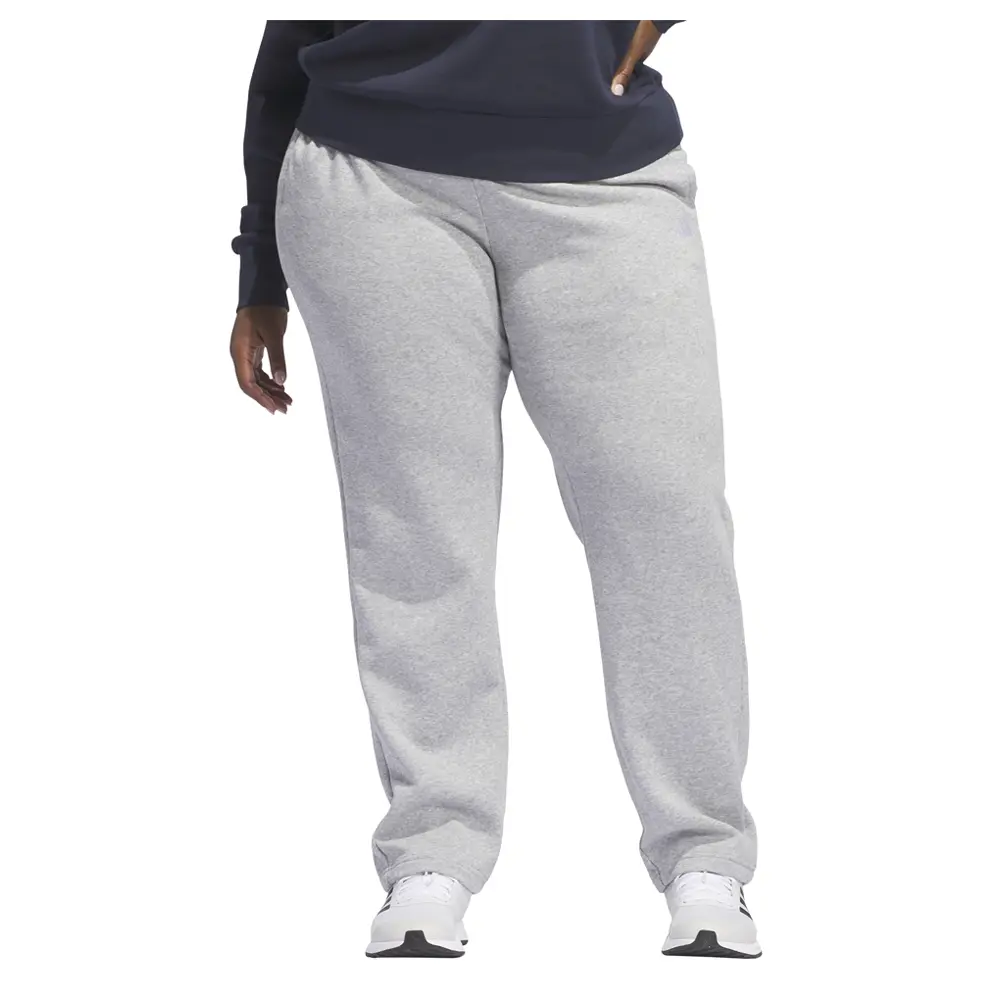 adidas Womens Essentials Small Logo Feel Cozy Open Hem Joggers Plus Size Casual - Grey adidas Womens Essentials Small Logo Feel Cozy Open Hem Joggers Plus Size Casual - Grey