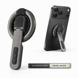 MagSafe Magnetic Ring Phone Grip & Kickstand, Dual-Sided Magnetic Phone Stand with 360° Rotation and Stress-Relief Click for iPhone 17/16/15/14/13/12 & Android