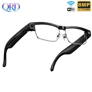 Smart Glasses with Camera and Bluetooth-compatible, 8mp 4K HD Video Recording, Anti-Shake, 32GB Storage, WiFi, Ai Voice Assistant, Music Device, Multifunctional Smart Glasses, Electronic Gadgets