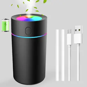 Humidifiers for Bedroom Portable Mini Humidifier with 7-color Lights, Auto Shut-Off Small Desk Humidifier [2 Mist Modes] Super Quiet USB Personal Humidifier for Bedroom, Car, Office, Travel, Plants
