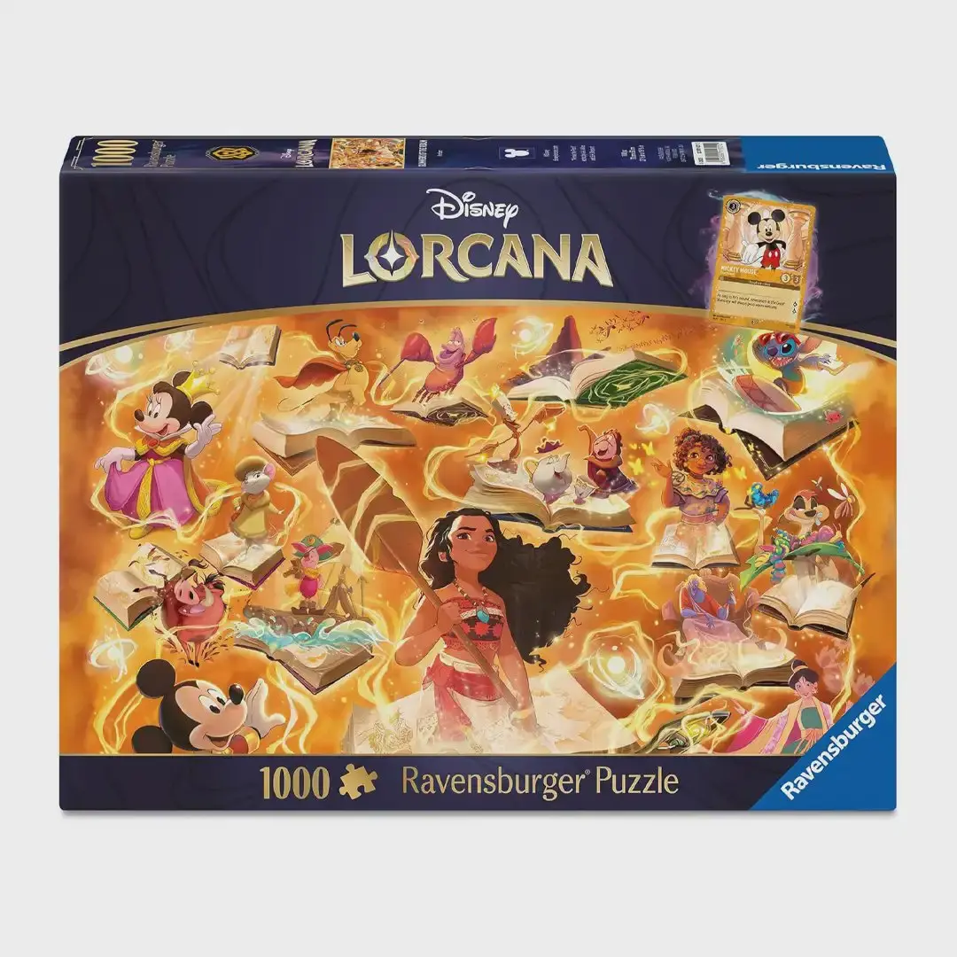 Ravensburger Disney Lorcana Glimmers of The Realm Amber 1000-Piece Extra Thick Interlocking Creative Puzzle - Anti-Glare Linen Finish Cardboard Puzzle, Relax, Memory Training & Observation, Destress Activity for 12+ Years, Memory Training And Observation