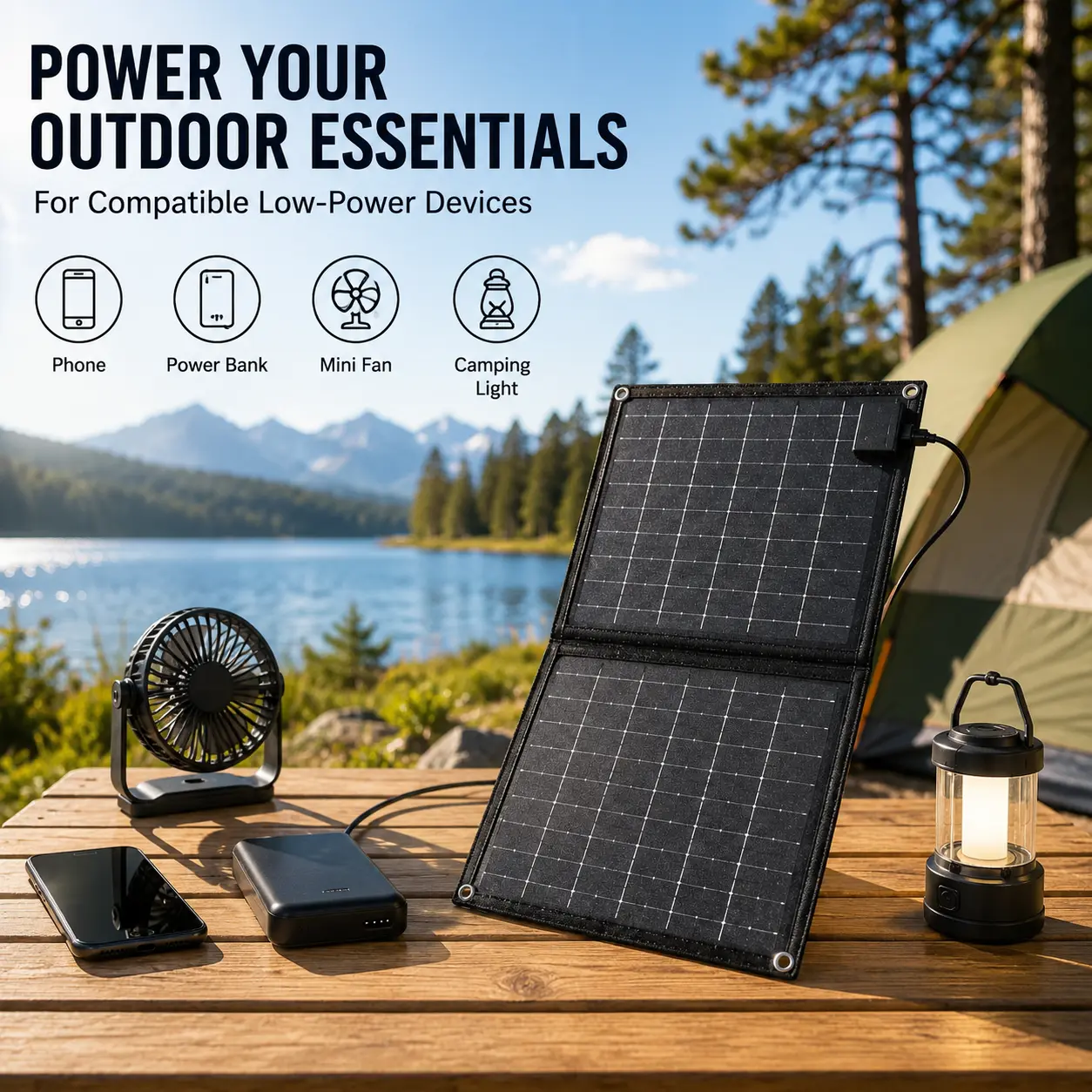 6W 6V Monocrystalline Silicon Cell Solar Panel, Portable Foldable Compact Charger for Camping Users, Lightweight Outdoor Power Backup for Home Improvement Solar Power Needs, Portable Charger, 6W 6V Rating