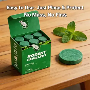 12 Pack Natural Rodent Repellent Balls, Peppermint & Lemon Oil Pest Deterrent, Protects Rats, Mice, Squirrels, Spiders, Indoor & Outdoor Use