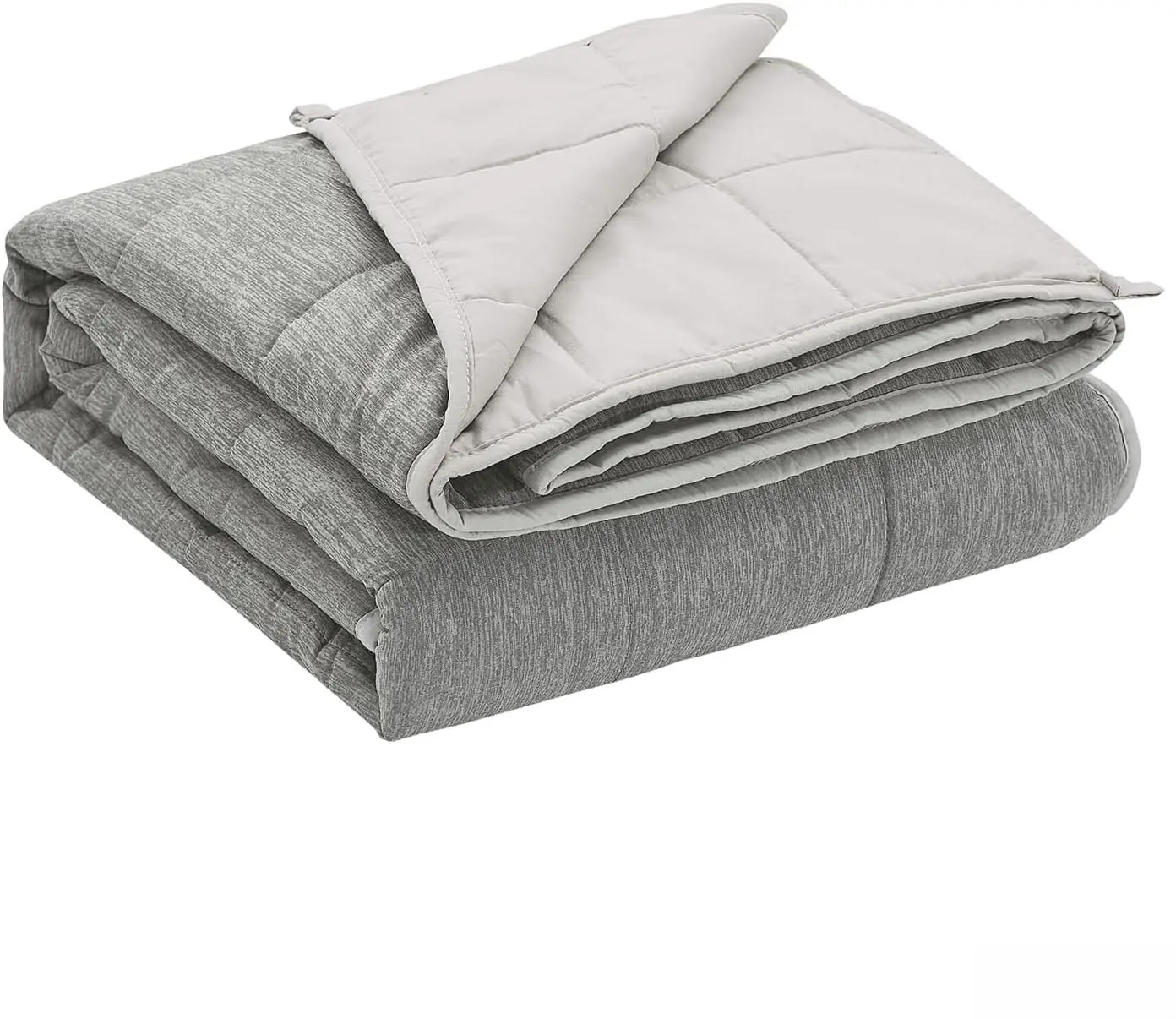 Reversible Cooling Weighted Blanket - 15 lbs Skin Friendly Cool Moire Jersey Bed Blanket, 48x72 in Grey, Soft Breathable Sanded for Hot Sleepers, Reversible Cooling Blanket, Skin Friendly Blanket