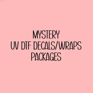 Mystery UV DTF Decal-Wrap Bundles, Vinyl Decal Sticker with Glueless Adhesive, Light Tack, UV Inhibitors, Self Adhesive Label for DIY Scrapbooking & Stamping