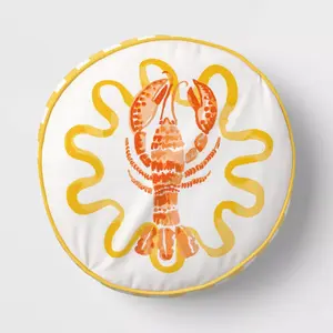 16" Lobster Round Outdoor Throw Pillow Yellow - Threshold