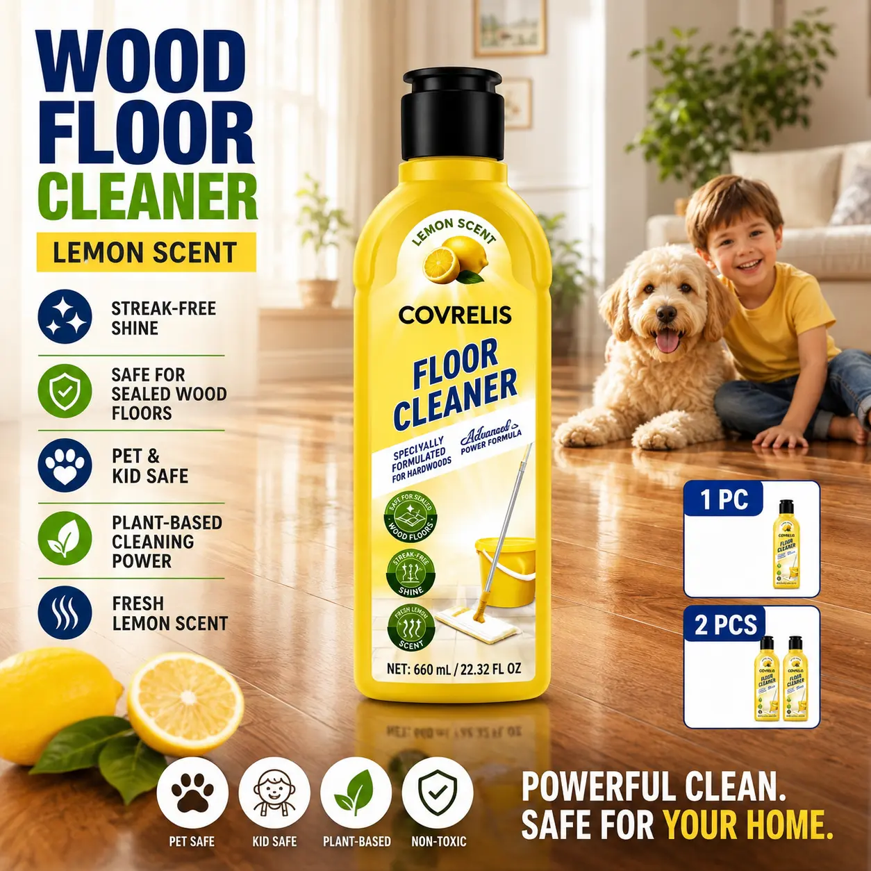 1 pc/2 pcs, deep-clean floor cleaner, magic streak-free floor cleaner | fast-drying deep cleaning solution for hardwood, tile, laminate, and vinyl floors; pet-friendly with a fresh scent; suitable for mopping, pet urine stains, non-slip surfaces, househol