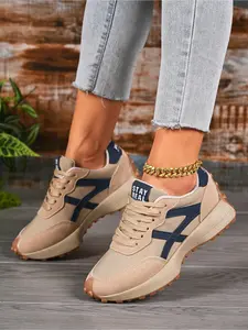 Must-have Retro Sneakers! Black & White Color Block Sneakers, Perfect with Jeans  Leg-Lengthening Magic | Black & Beige Retro  Sneakers, Unique Style