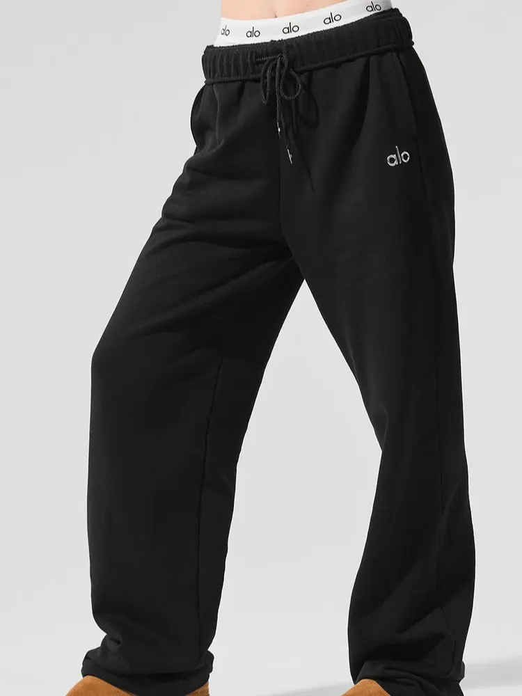 Alo Yoga Unisex Straight Leg Sweatpants, Soft Cozy Lounge Pants for Men and Women, Casual Everyday Jogger Bottoms