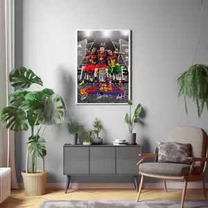 Robert Lewandowski Raphinha Lamine Yamal poster Signed Football Poster( Unframed - Print Only )