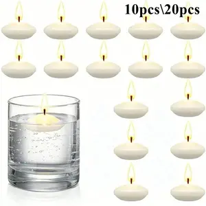 Floating Candles Set of 10/20 Pieces, Perfect for Pool Parties, Wedding Home Bathtub Decorations, Romantic Dinner Candlelight, Wedding Accessories, Decoration Items