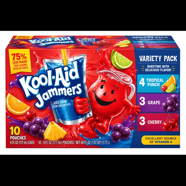Fruit Flavored Juice Drink Variety Pack, Ready-to-Drink Pouches, 6 fl oz Each, 10 Count