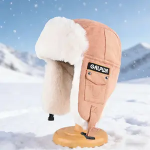 Thickened Lei Feng Hat Windproof & Warm Ear Protection Unisex Plush Chain Cotton Fashionable Riding Hat for Versatile Use