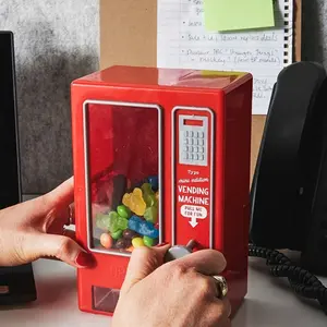 1pc Retro Candy Vending Machine | Manual Operation, No Electricity Needed, Creative Desktop Entertainment Decoration, Suitable for Gum/Chocolate Beans/Snacks, Fun Office/Home Gift