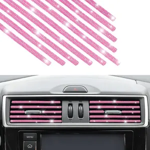 10 count   Air Vent Outlet Trim,Bling, Rhinestone Air Conditioner Decoration Strip, Universal Bendable,Interior Accessories ()