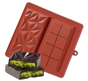 Chocolate Bar Deep Dubai 1 Inch Pistachio Chocolate Bar Silicone Thick Stuffed Bar, Large Candy Bar Mould Filling