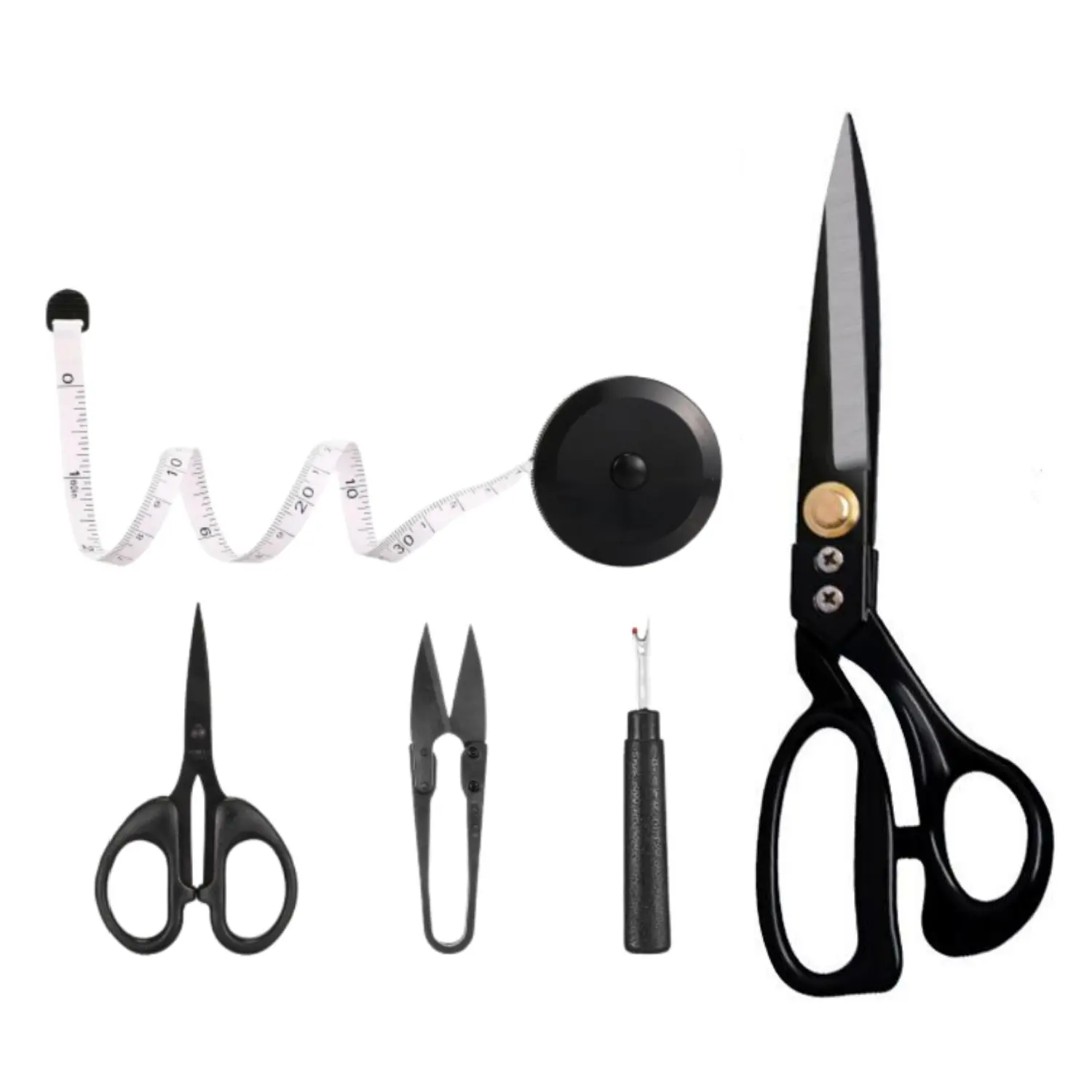 5Pcs Sewing Scissors 9 Inch Fabric Dressmaking Scissors Heavy Duty Shears Sharp Cutting for Crafting, Leather, Dressmaking, Tailoring, Altering(Black) - Home Improvement.