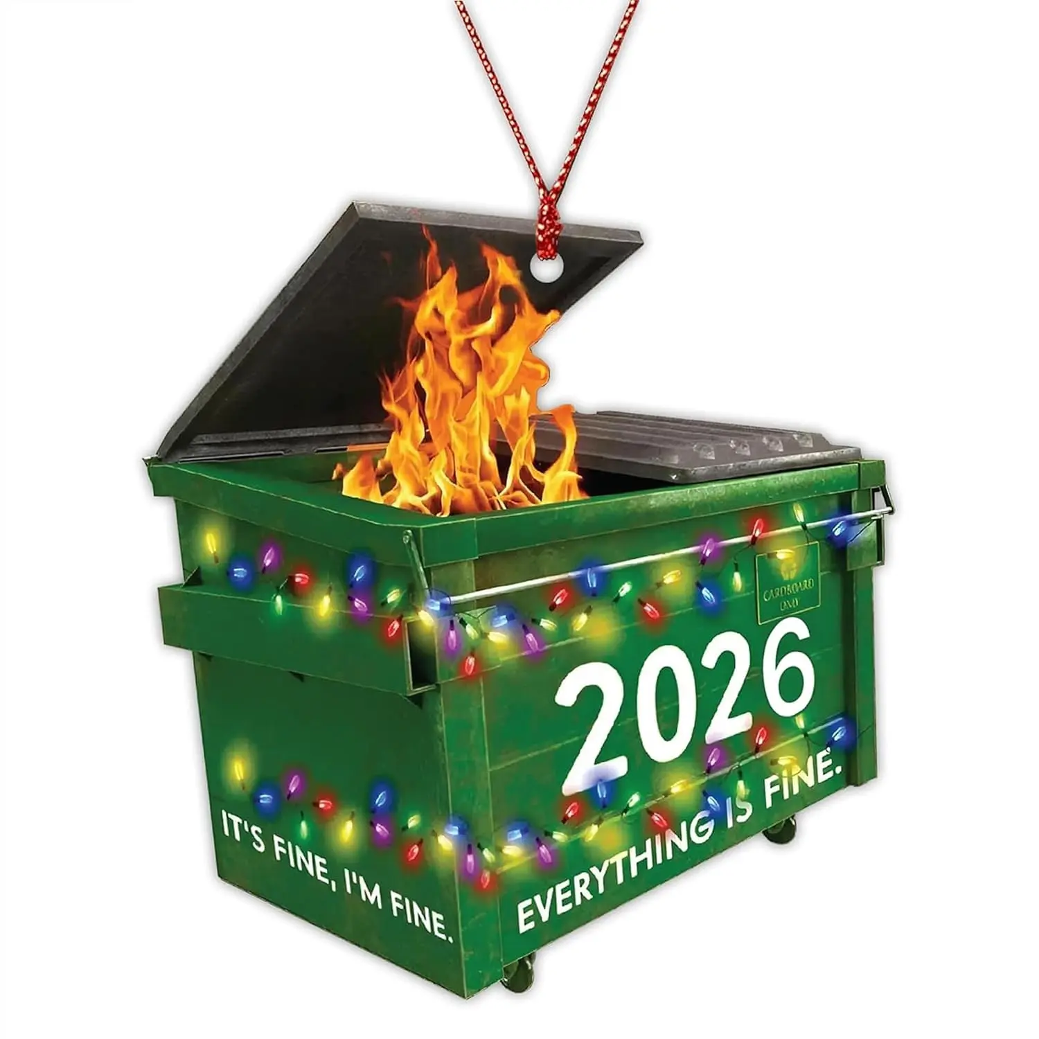 Funny Christmas Ornaments, Funny Dumpster Fire Holiday Decoration, Christmas Ornaments 2026, Dumpster Fire Gifts for Men and Women, Unique New Year Decor, Christmas Tree Ornaments, Appropriate Gifts