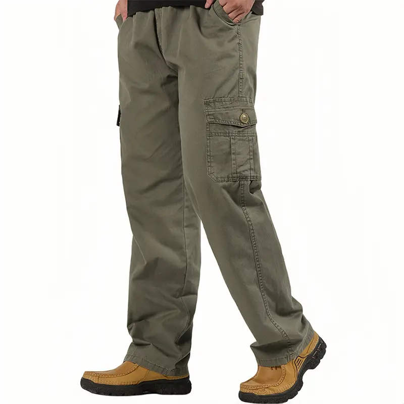 Men’s versatile cargo pants — loose fit, straight legs, multiple pockets — casual trousers, vintage style, durable outdoor pants