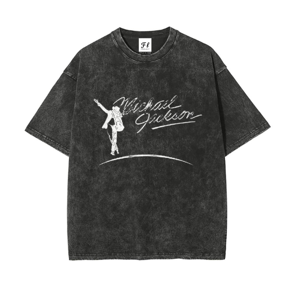 Michael Jackson Washable Direct Spray T-Shirt 260g Heavy Cotton Vintage Unisex Hip Hop Streetwear Tee