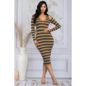 HH659R-ST - COLD SHOULDER DRESS