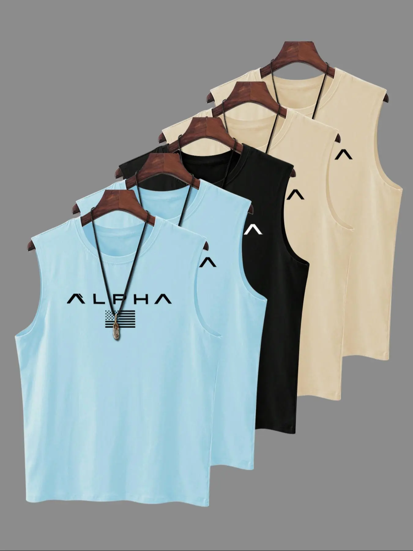 2 light blue + 1 black + 2 khaki