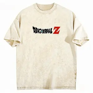 Dragon Ball Z Goku Crew Neck Short Sleeve Men's Washed Cotton T-shirt-5XL High-Quality Anime Tee for Fans