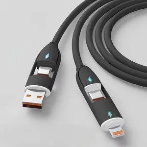 4-In-1 Super Fast Charging Data Cable, 66w PD USB-C to Lightning, High-Speed Data Transfer, Compatible with iPhone, iPad, Samsung, Xiaomi, Durable, Cellphone, Electronic