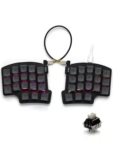 Wired Split Mechanical Keyboard - USB Ergonomic Illuminated Mechanical Keyboard for Long Typing Sessions, Illuminated Mechanical Keyboards