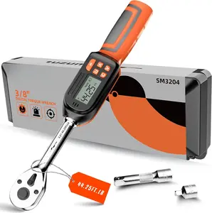 3/8 Digital Torque Wrench (2.21-44.25 Ft. Lb/ 3-60 N.m) 2% Accuracy Digital Torque Wrench 3/8 Drive with Buzzer and LED Flash Notification /Track Mode Electric Torque Wrenches For