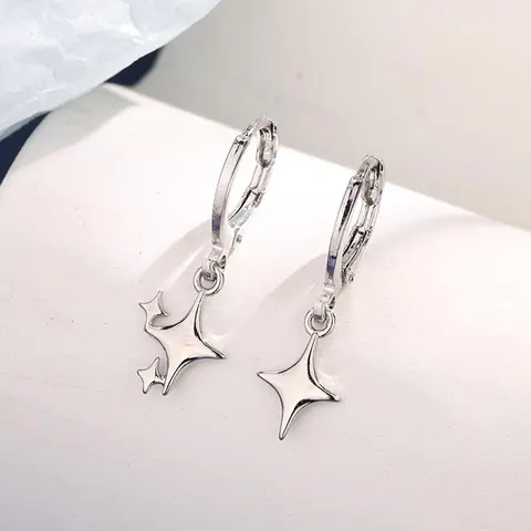 Unisex Street Style Star Design Dangle Earrings (1 Pair), Trendy All-match Asymmetrical Design Dangle Earrings, Fashionable Vintage Jewelry for Women & Men for Daily Decor, Dainty Fashion Jewelry, Unique Design Earrings, Dangling Earrings
