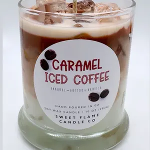 Caramel Iced Coffee Scented Candle - Espresso Dessert Candle - Ornaments, Decor Aroma Gift
