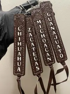 Horse Brown Mexican State Cowhide Keychain -Handmade