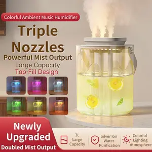 X6 Smart Large Capacity Humidifier 3L Portable Design, Adjustable Three Modes for Quiet USB Air Humidification in Bedroom & Office, Silent Spray Humidifier, Noiseless Humidifier