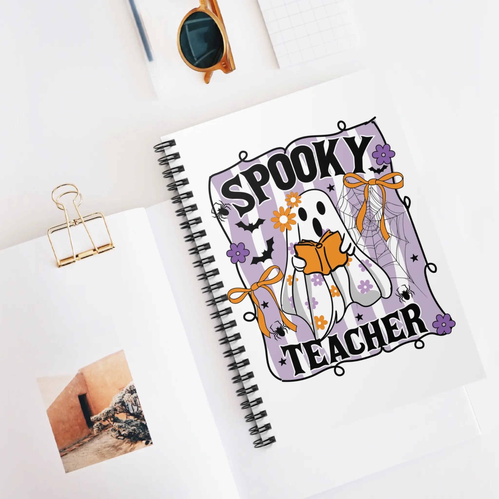 Spooky Teacher Spiral Notebook - Perfect for Halloween, Teacher Gifts, Journaling, Note-taking, Classroom Decor