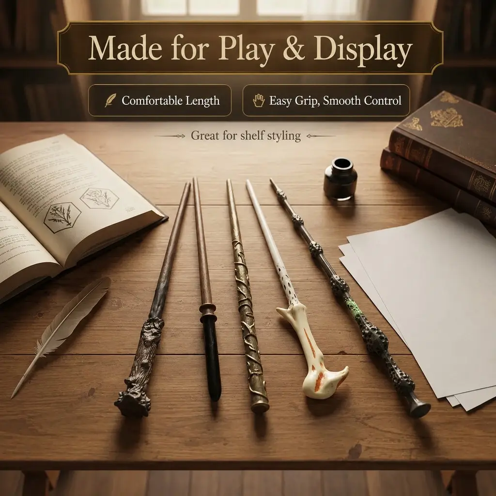 Resin Wizard Wand Prop with Solid Metal Core, High Play Unisex Cosplay Fidget Stress Reliever, Holiday/Birthday Gift for Teens & Adults, Magic Kits & Accessories (Toys & Hobbies, Magic Acrobatics Equipment)