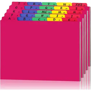 1 Set 25 Pack Alphabet File Dividers Letter Size 1/5 Cut Tab A-z File Guides Number Folder Organizer for Filing Cabinet and Desk Home Office School Bright Colors