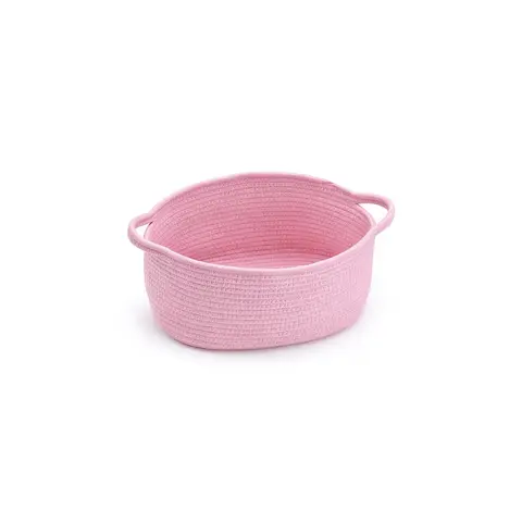 【Free Ship】Pink Basket – Cute Basket for Girl Women, Perfect for Valentines Day, Baby Shower, Birthdays – Empty Basket for Gifts, Burr, Storage, Nursery, 13 x 8 x 6 inches