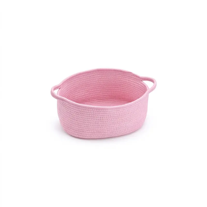 【Free Ship】Pink Basket – Cute Basket for Girl Women, Perfect for Valentines Day, Baby Shower, Birthdays – Empty Basket for Gifts, Burr, Storage, Nursery, 13 x 8 x 6 inches