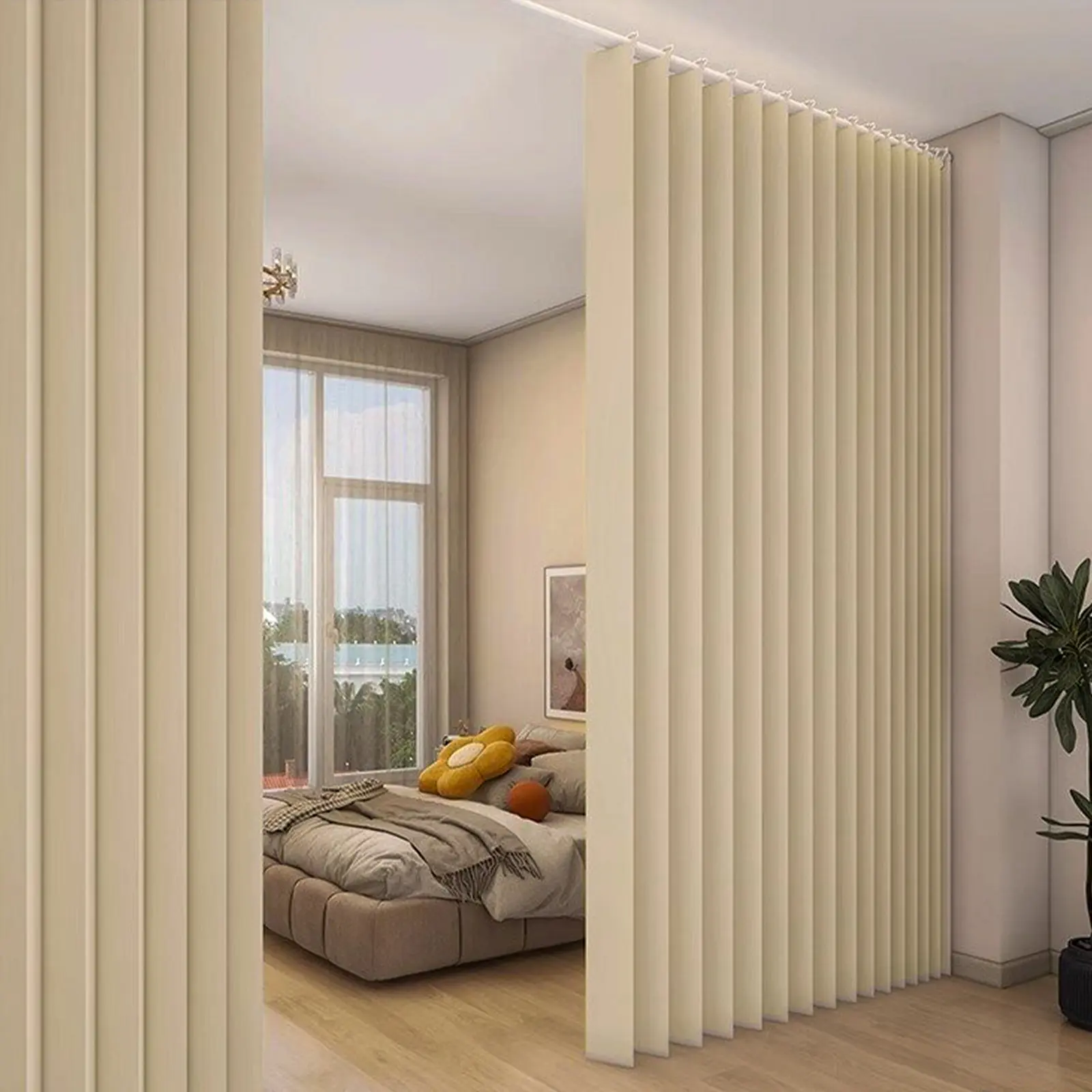 BTTO Extra Large Anti-Snagging Blocking Vertical Curtains - 50-70% UV Ray Blockage, Waterproof, Cordless, with Hooks for Bedroom, Lawn Garden Use, Anti-Snagging Curtains, Blocking Curtains