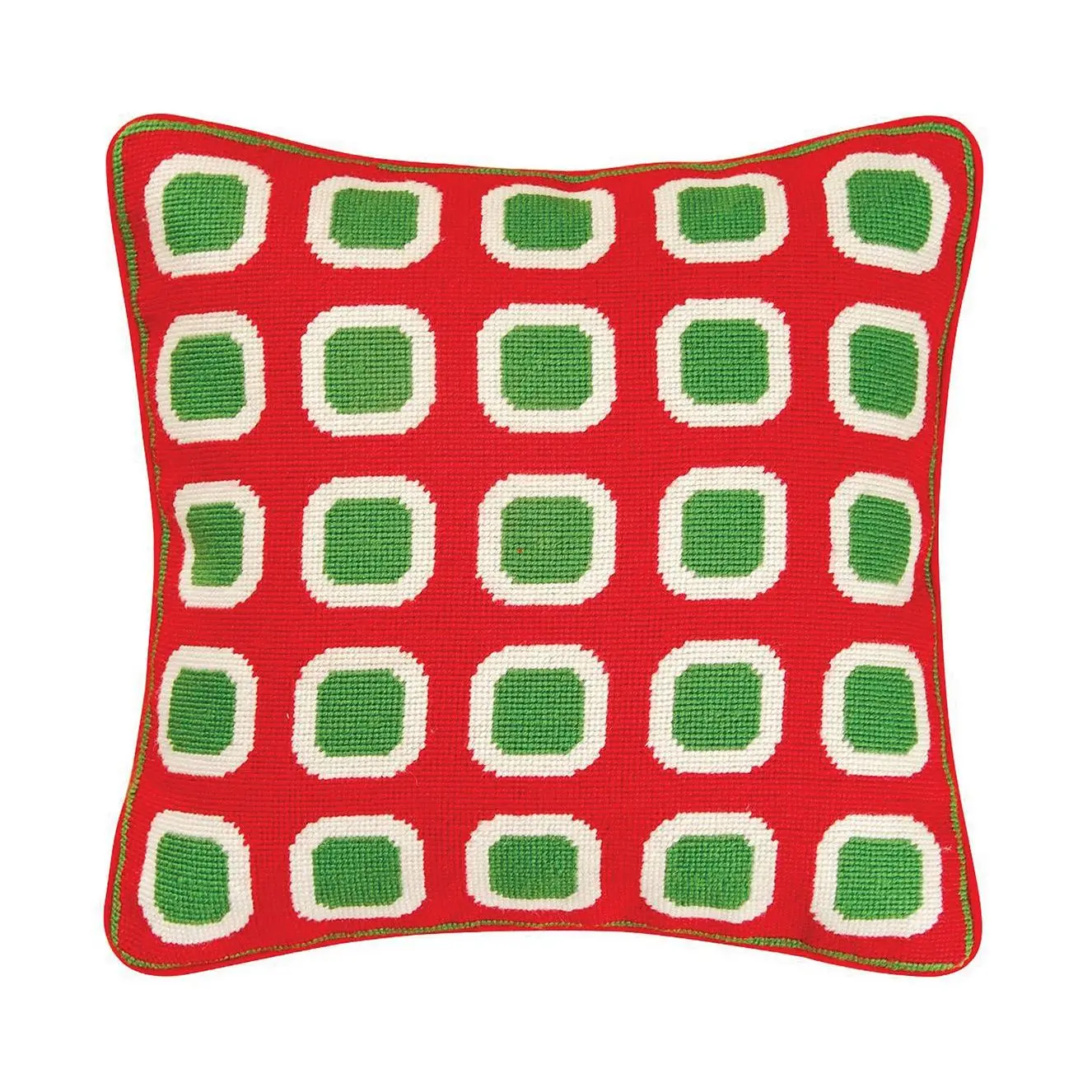 Christmas Block Needlepoint Pillow
