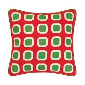 Christmas Block Needlepoint Pillow