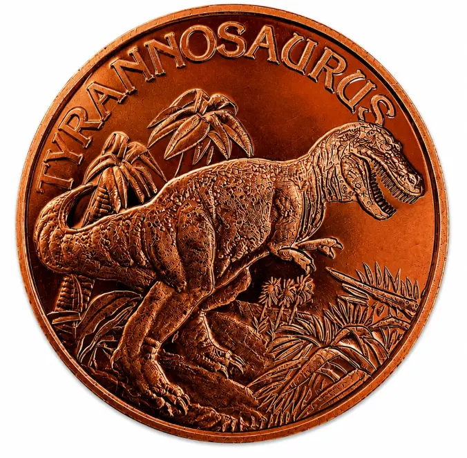 1 oz Tyrannosaurus Copper Round
