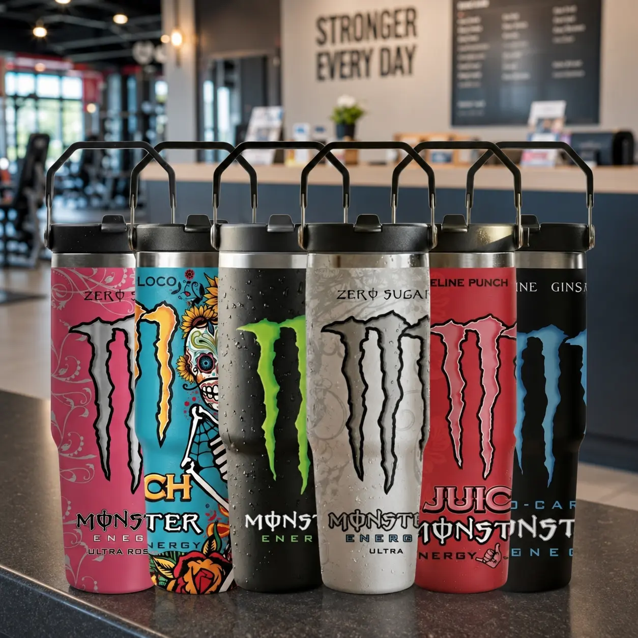 M.Energy Inspired Tumbler Cup 30oz With Handle & Straw, Gym Lovers & Gamers, Aesthetic White Mug, Flasks Viral Gift Idea 2026, Travel Tumbler, Gift for Your Health