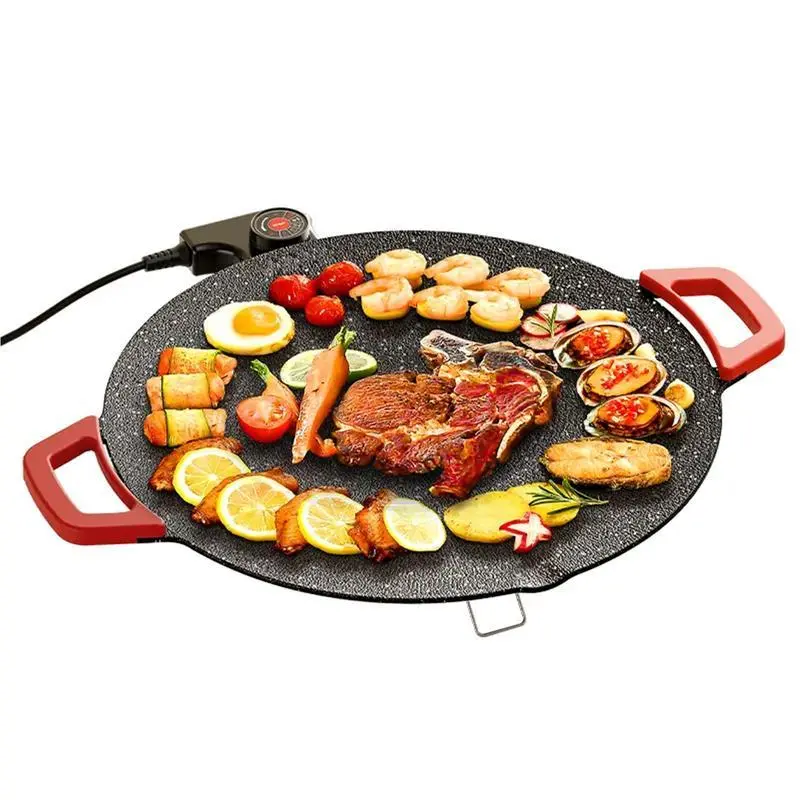 PRTYY Portable Electric Korean BBQ Grill - Indoor Smokeless Universal Griddle, Non-Stick Pan, Adjustable Temperature Control, Asador de Carne for Black Friday, Antiscald Handle