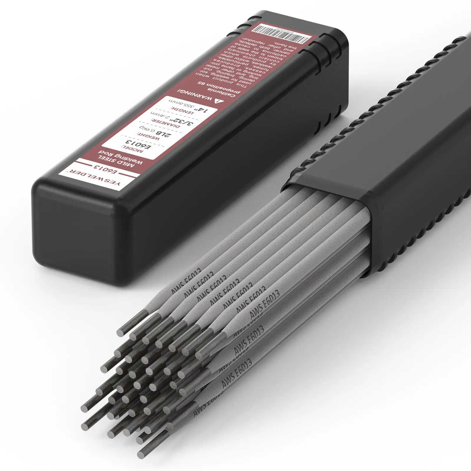 YESWELDER Low Spatter E6013 Mild Steel Welding Rods, 2LB Pack, 3/32" Carbon Steel Stick Electrodes