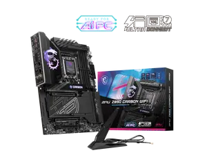 MSI MPG Z890 CARBON WIFI Motherboard, ATX - Supports Intel Core Ultra Processors (Series 2), LGA 1851 - 110A SPS VRM, DDR5 Memory Boost 9200+ MT/s (OC), PCIe 5.0 x16 & 4.0 x16, M.2 Gen5, Wi-Fi 7, 5G LAN